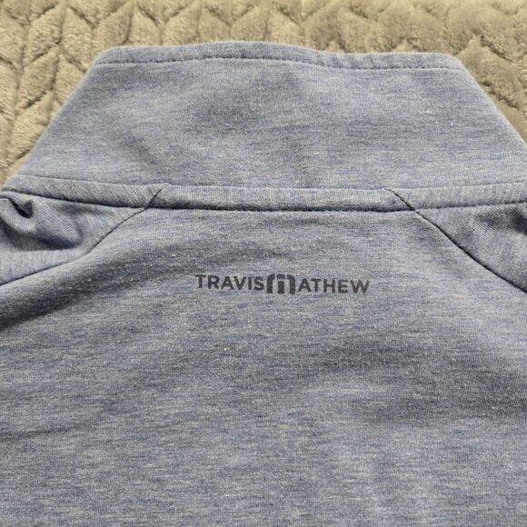 Travis Mathew Men's Large ¼ Zip Golf Pullover Sweater Long Sleeve‎ Blue - Picture 10 of 10